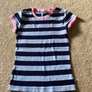 Stripped Ribbed Short Sleeve Shirt. Size Small (Jr. Sizing).